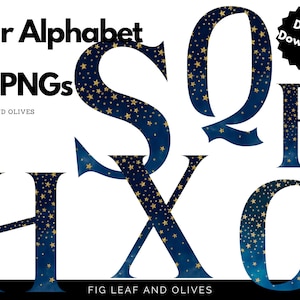 Star Alphabet Clipart, Fancy Alphabet Set, Clipart Alphabet