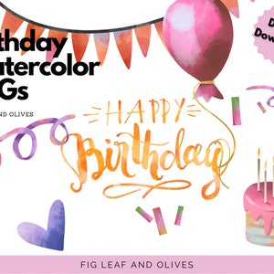 Digital Stickers PNG, Birthday Clipart, Stickers for Digital Planners, Printable, GoodNotes Stickers