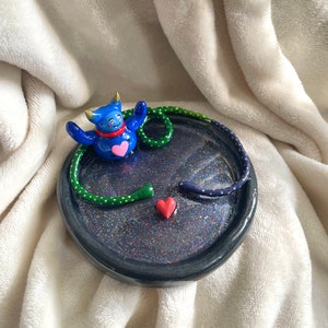 Monsters Love Trinket Tray/Jewelry Dish Handmade Sculpture