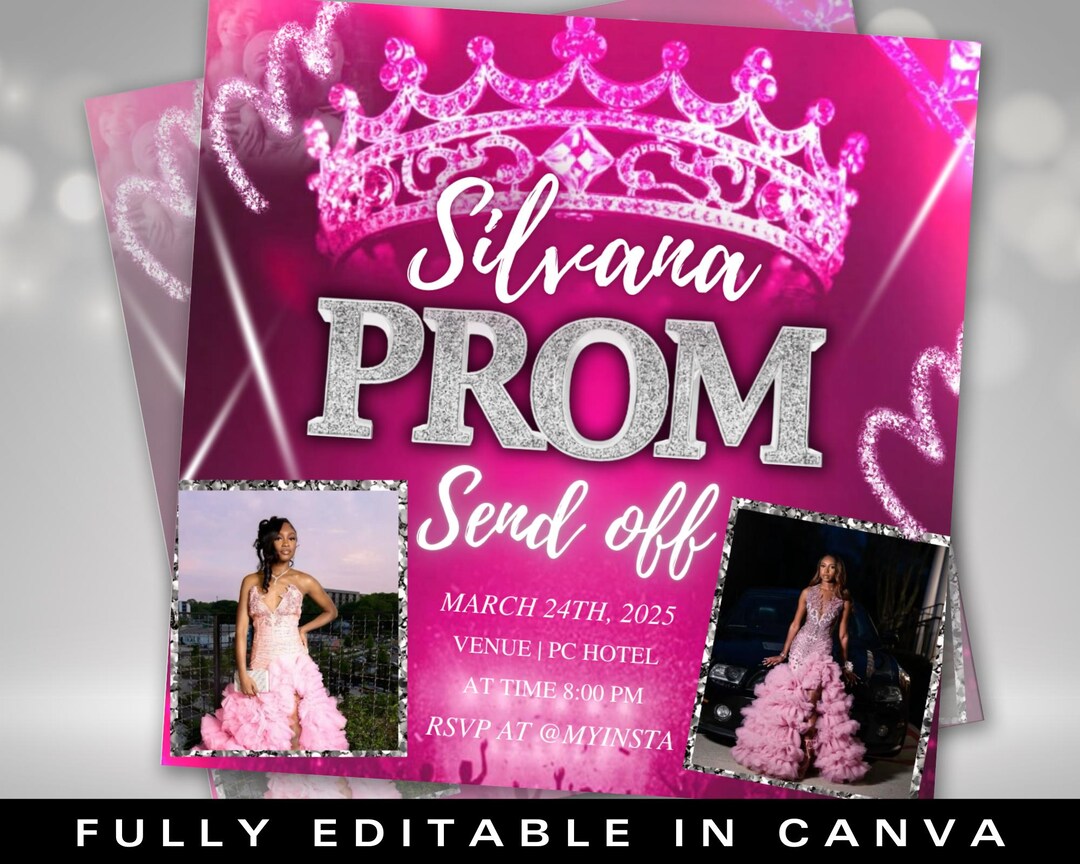 Prom Send off Flyer, DIY Prom Flyer, Prom Canva Template, Prom Send Off ...