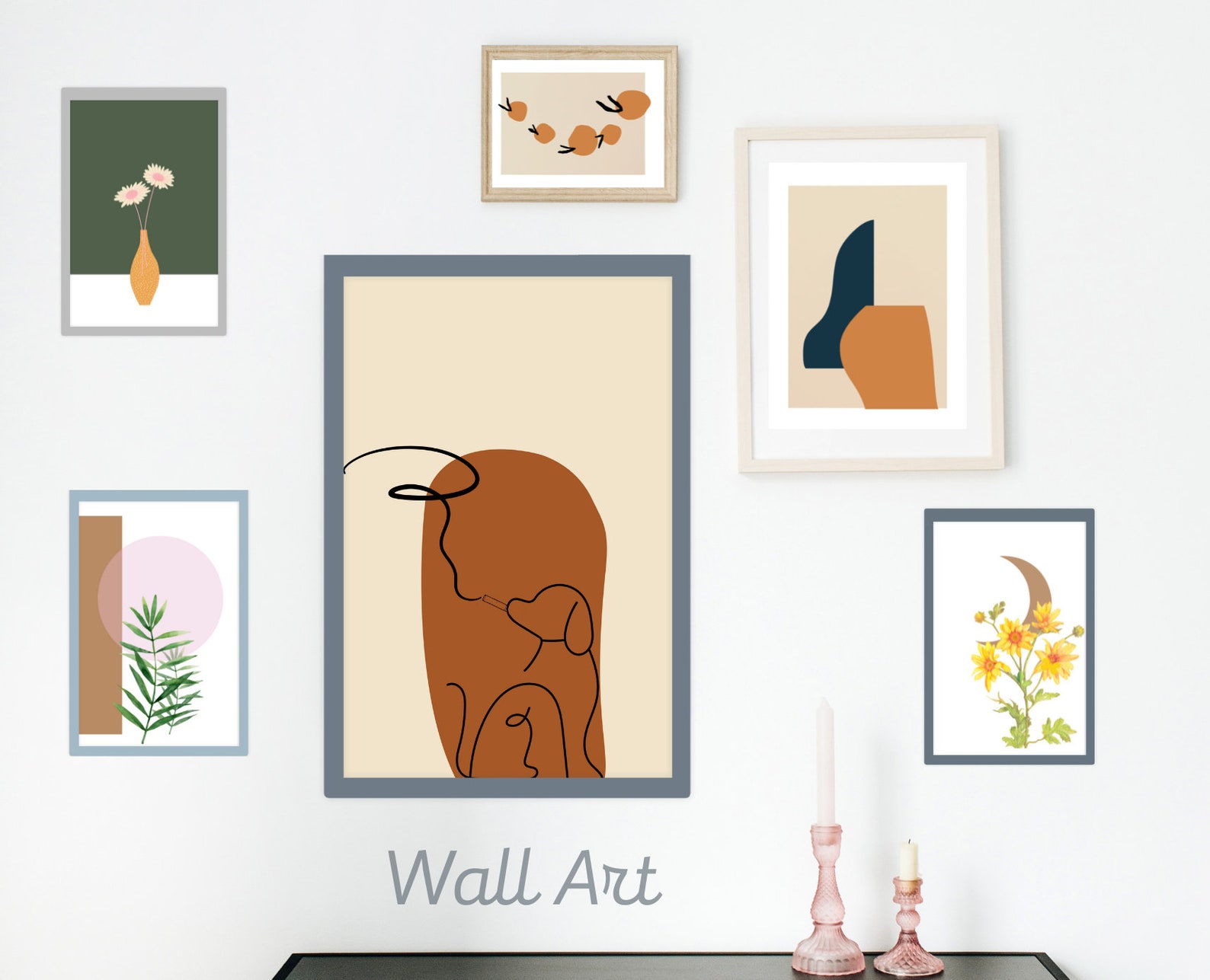 Printable Gallery Wall Art Set , Printable Abstract Art ,botanical