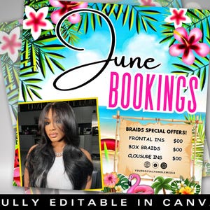 June Booking Flyer Hair June Booking Flyer Summer Booking Wig Books Open Flyer Hair Books Nail Open June Hair Flyer Wig Install Hair Special