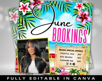 June Booking Flyer Hair June Booking Flyer Summer Booking Wig Books Open Flyer Hair Books Nail Open June Hair Flyer Wig Install Hair Special
