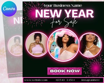 Flyer nieuwjaarsboeking, boekingsflyer januari, flyer nieuwjaarsspecials, make-up wimperhaar, nieuwjaarsflyer, nieuwjaarsflyer, DIY, boek nu flyer