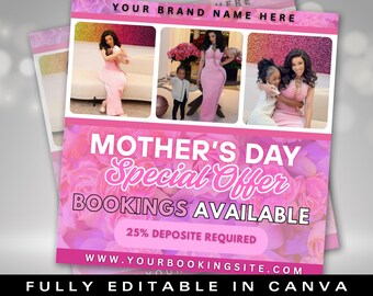 Mothers Day Booking Flyer, May Booking Flyer, May Books open, Hair Braids Nails Lashes MUA Wig, Book Now Flyer, May Appointment Flyer