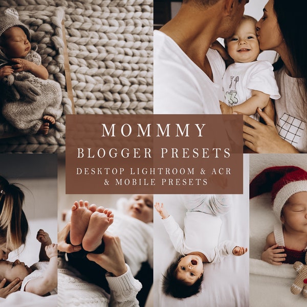 Mommy Blogger Presets - 10 Desktop Lightroom, Photoshop + Mobile Presets, Neugeborenen Presets, Warm Presets, Lovely Presets