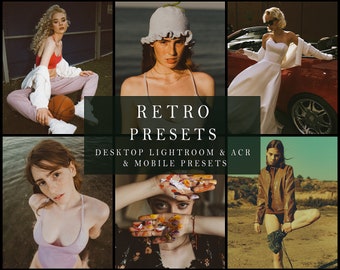 Retro Presets - Desktop Lightroom, ACR + Mobile Presets, Vintage Analog Presets, Aesthetic Instagram Filter