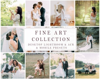 Fine Art Presets Collection Bundle - Light and Airy, Wedding, Desktop Lightroom, ACR, Photoshop and Mobile Presets