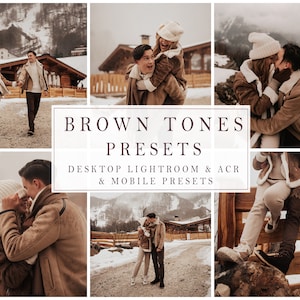 Brown Tones Presets - 8 Desktop Lightroom, ACR + Mobile Presets, Rustic Presets, Boho Wedding Presets, Warm Tones Presets