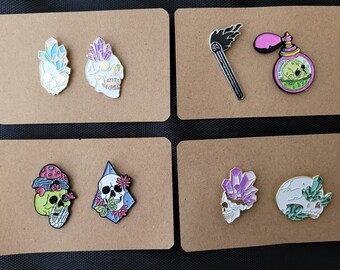Skull Enamel Pin Sets, Colorful Skelton Pins