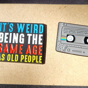 Retro, Old School, 90's Style Enamel Pins, Rubix Cube, Gameboy, Cassette, Phone Getting Old