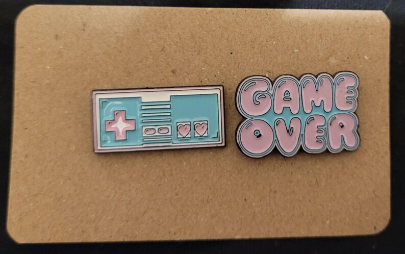 Retro, Old School, 90's Style Enamel Pins, Rubix Cube, Gameboy, Cassette, Phone Game Over