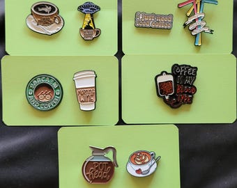 Coffee Lovers Enamel Pin Sets- Coffee Humor, Iced Coffee, Caffeine