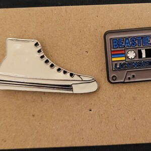 Retro, Old School, 90's Style Enamel Pins, Rubix Cube, Gameboy, Cassette, Phone Grey Cassette