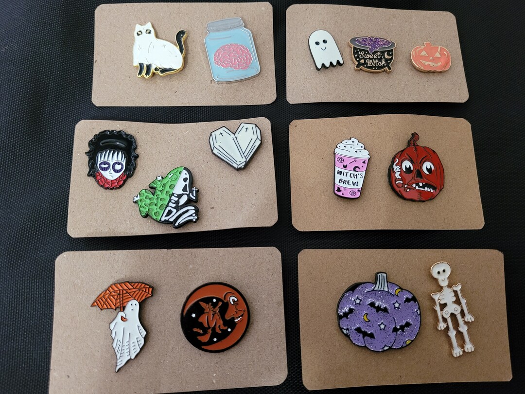 Colorful Halloween Enamel Pin Set - Etsy