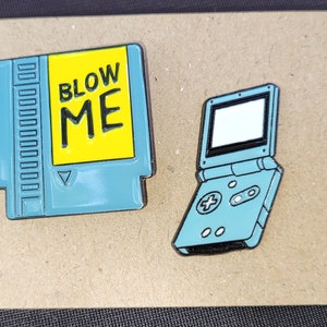 Retro, Old School, 90's Style Enamel Pins, Rubix Cube, Gameboy, Cassette, Phone Blow
