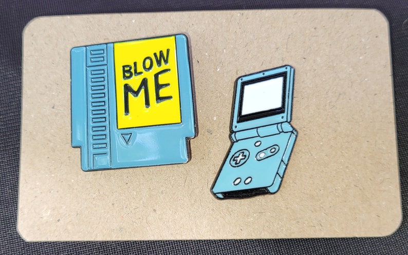 Retro, Old School, 90's Style Enamel Pins, Rubix Cube, Gameboy, Cassette, Phone Blow