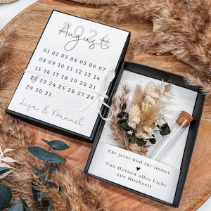 Geldgeschenk Hochzeit personalisiert, kreative Geldgeschenke Hochzeit, Trockenblumenstrauß Braut, Originelle Geschenkideen Brautpaar Var. 02