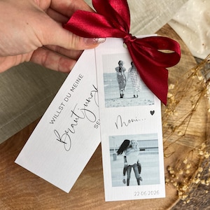 Personalized bridesmaid request card with black and white photo - Gift idea for bridesmaids - Will you be my bridesmaid?