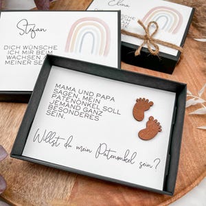 Patenonkel Fragen,Willst du meine Patenonkel sein?Taufpate fragen,Überraschung Idee Patenonkel,Personalisierte Geschenkschachtel Patenonkel