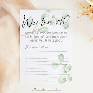 Who am I? Game for wedding, funny wedding game party game, tasks and activities for wedding guests, memory of the bride and groom