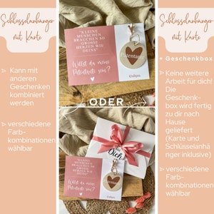 Patentante Geschenkset - Romantische Anfrage Mit Schlüsselanhänger & Karte