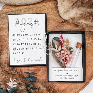 Geldgeschenk Hochzeit personalisiert, kreative Geldgeschenke Hochzeit, Trockenblumenstrauß Braut, Originelle Geschenkideen Brautpaar Var. 02