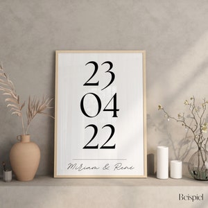 Cartel personalizado con nombre y fecha, regalo de boda, cartel de pareja, cartel personal, regalo para los novios, para ella, para él