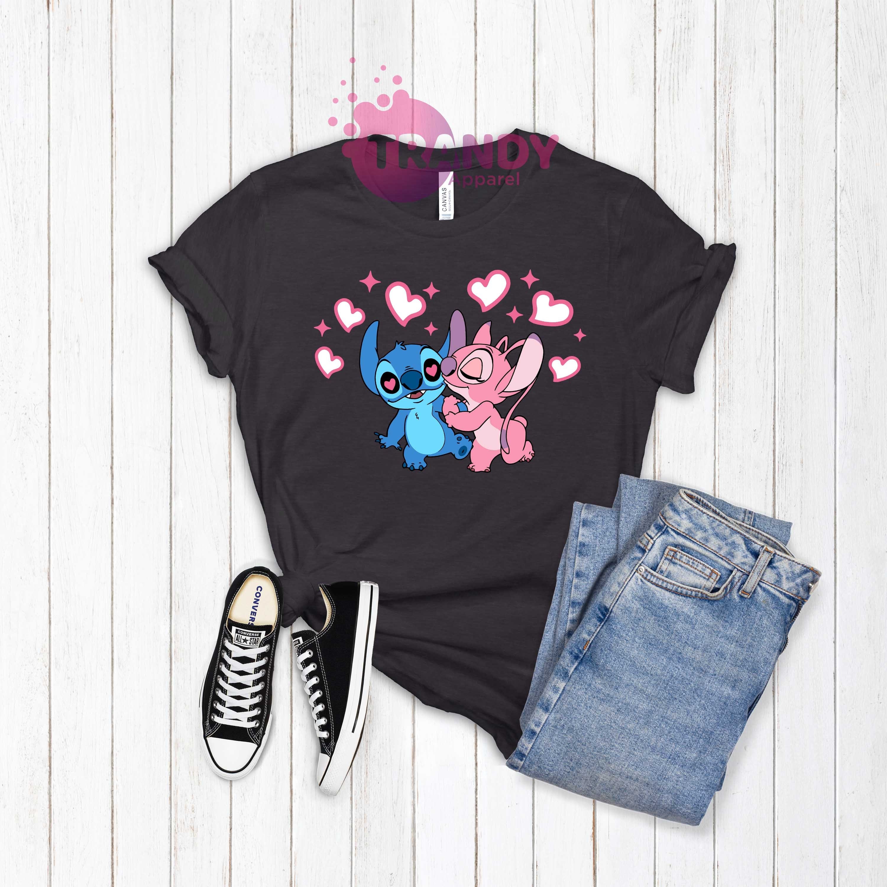 Discover Stich And Angel, Valentinstag, Disney Paar T-Shirt