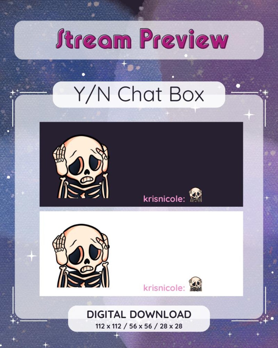 Scared Skeleton Twitch Emote | Halloween Streamer, Discord (digital ...