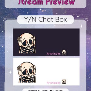 Scared Skeleton Twitch Emote | Halloween Streamer, Discord (Digital Download) image 2