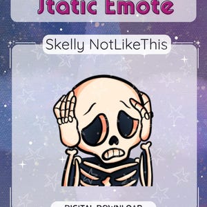 Scared Skeleton Twitch Emote | Halloween Streamer, Discord (Digital Download) image 1