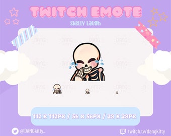 Skeleton Twitch Emote | Cute Halloween Twitch emote for Streamer Youtube and Discord | Laughing Skeleton Emote | Kawaii Skeleton Emote