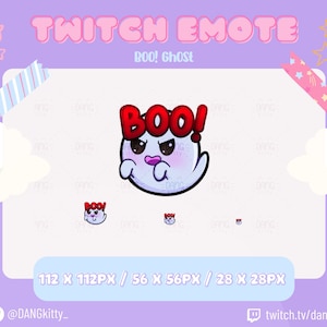 Ghost Twitch Emote | Cute Halloween Twitch emote for Streamer Youtube and Discord | Boo Ghost Emote | Kawaii Ghost Emote