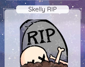 Kawaii RIP Skeleton Twitch Emote: Halloween Streamer Art (Digital Download)