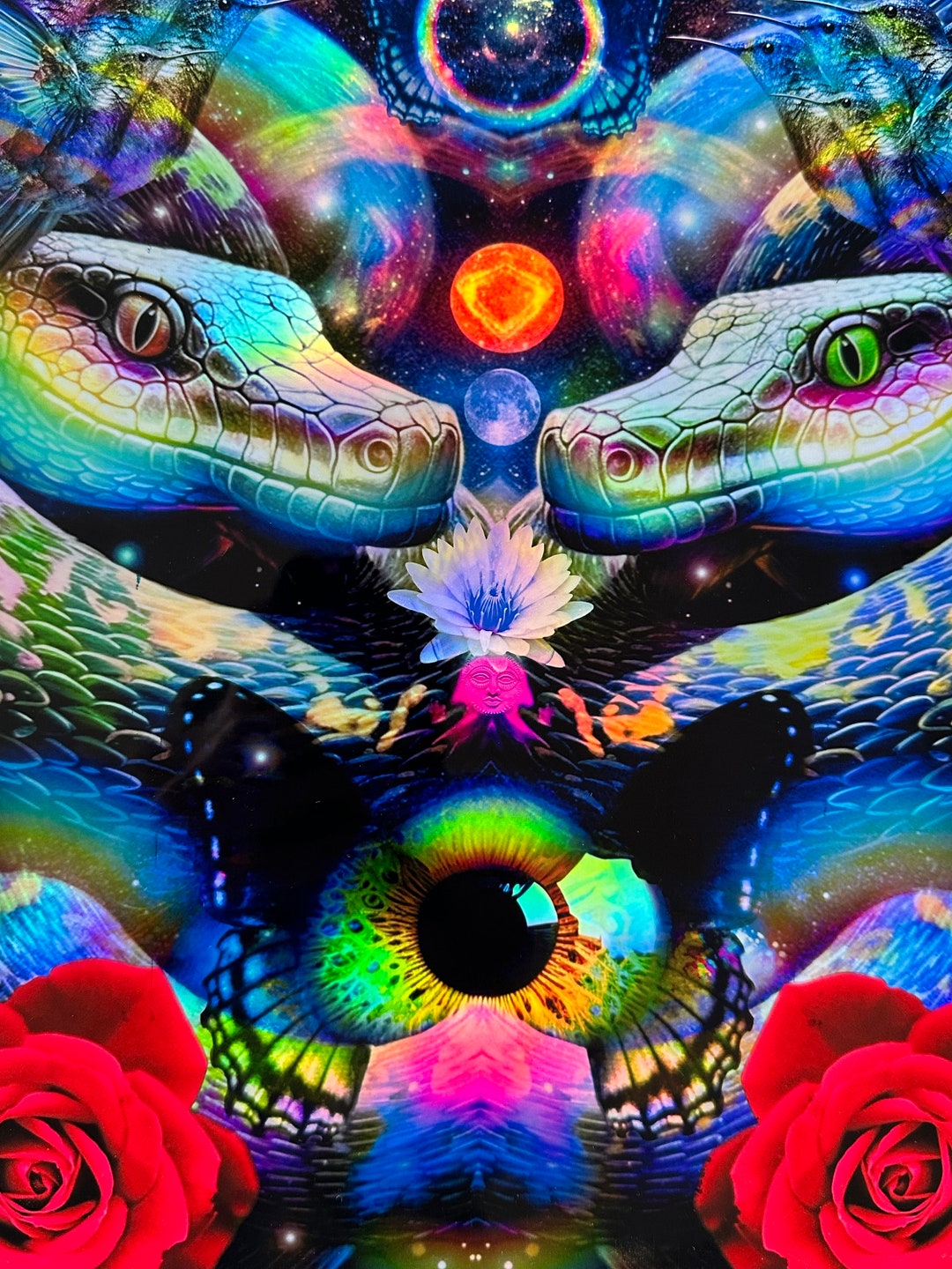 Children of the Earth, Art Print, Trippy Psychedelic Art, Snake Art ...