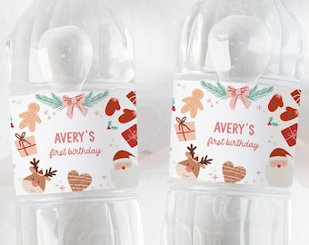 Christmas Birthday Party Water Bottle Labels Winter Birthday Water Bottle Label Most Onederful Winter Onederland Party Decor Template 030