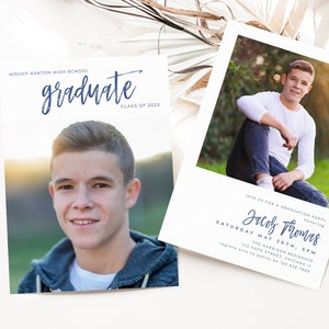 Simple Graduation Party Invitation Template Printable Senior High ...