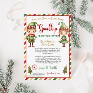 Editable Elves Goodbye Letter, Printable Elf Goodbye Letter, Christmas Elf Letter, Farewell Letter from Elf, Elf Letters, Corjl Template 026