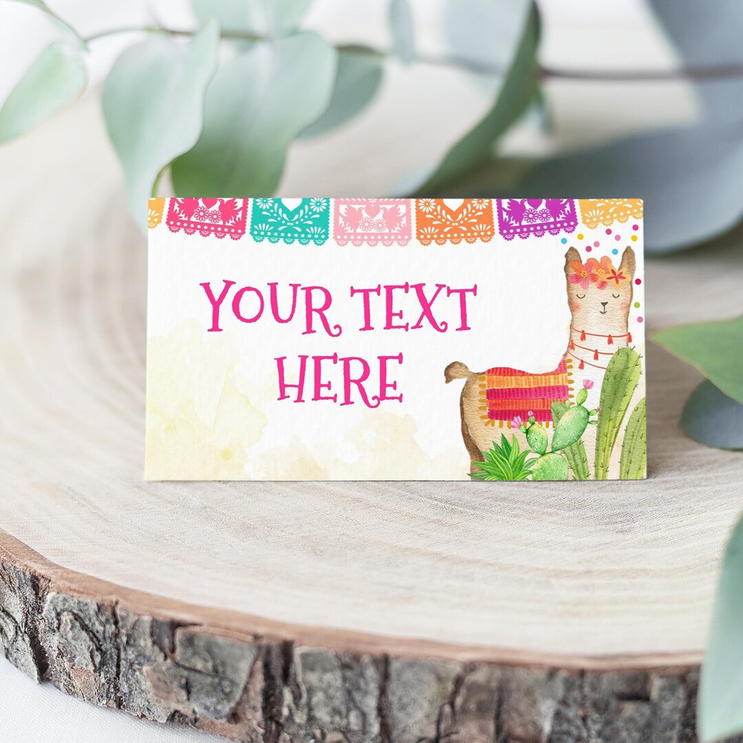 Fiesta Food Tent Template, Printable First Fiesta Mexican Placecard ...