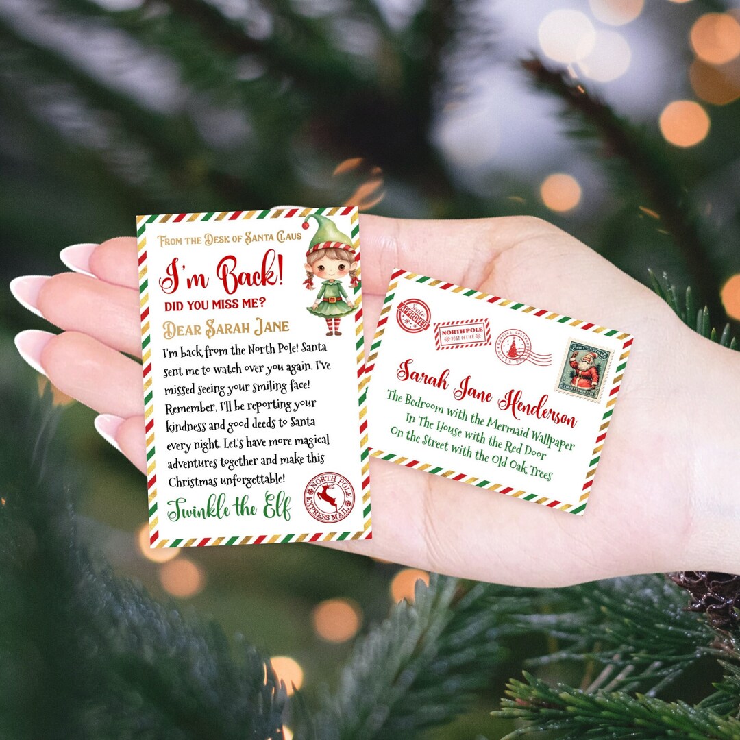 Editable Miniature Elf I'm Back Letter Printable Mini Girl - Etsy UK