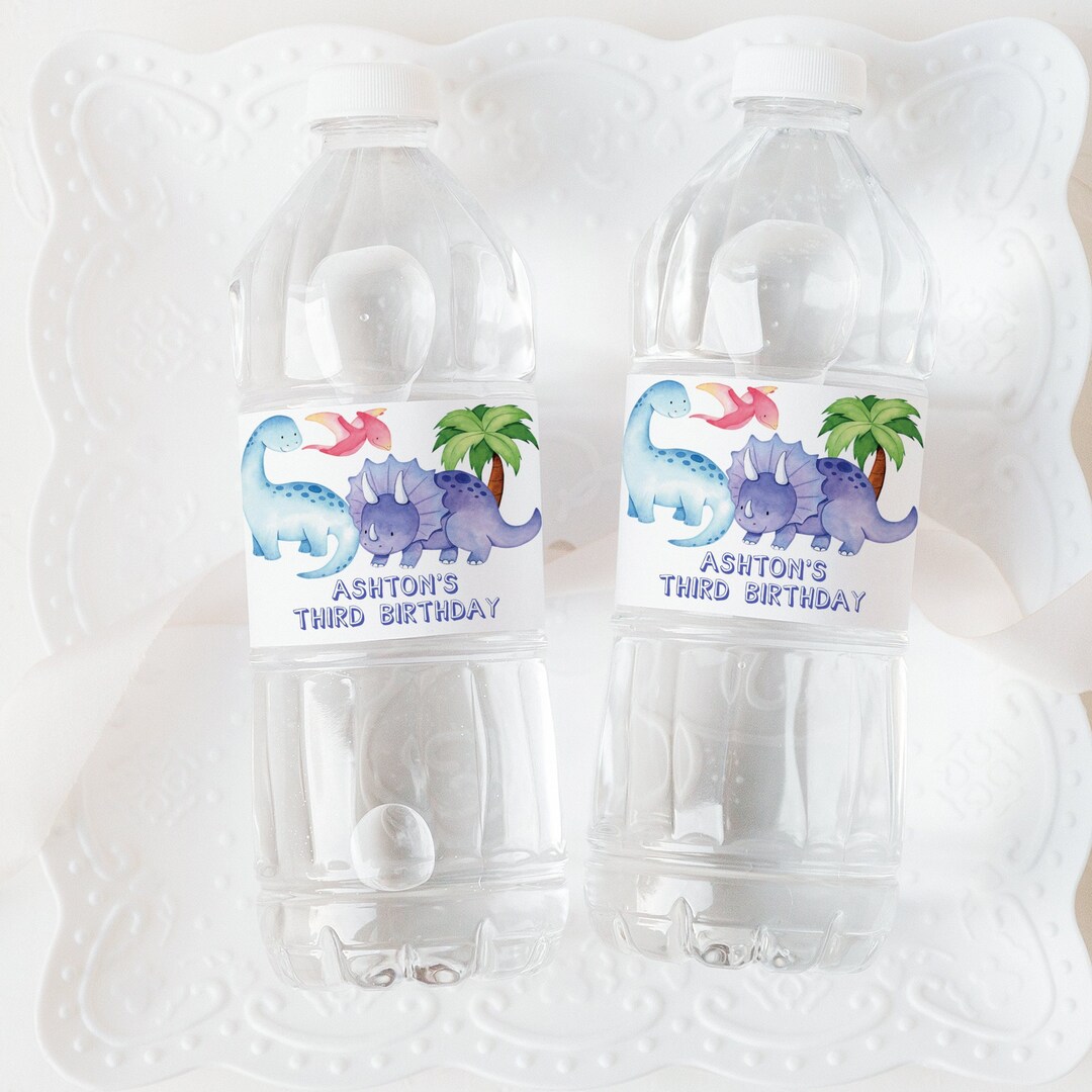 Editable Dinosaur Water Bottle Label Template Printable Jurassic ...