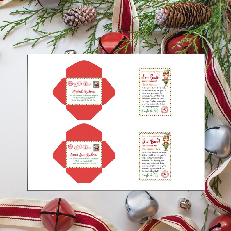 Editable Mini Elf Return Letter, Printable Miniature Boy Elf I'm Back ...
