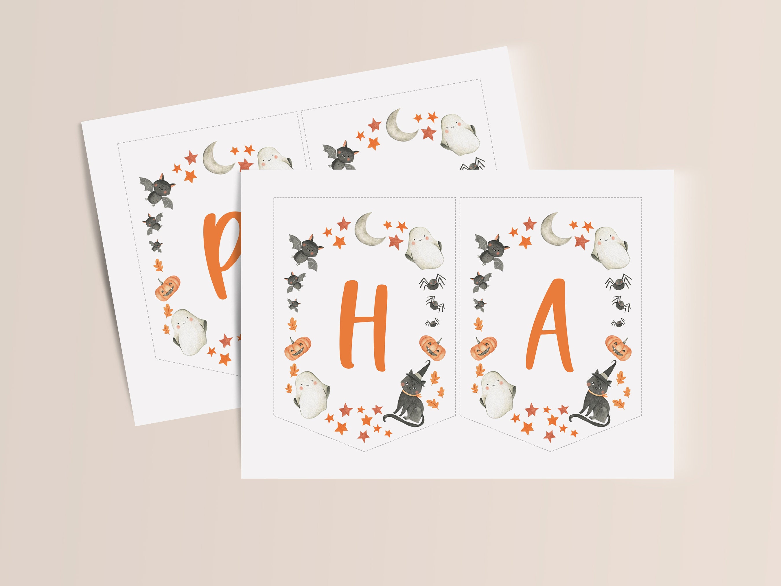 Printable Halloween Happy Birthday Banner Cute Spooky Pumpkin - Etsy