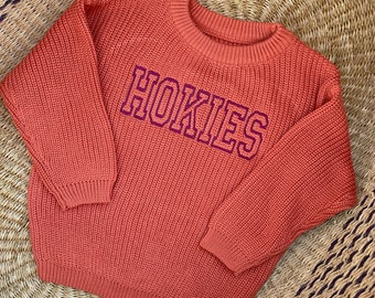 Baby/Toddler Virginia Tech “HOKIES” Embroidered Sweater - Kids Virginia Tech Hokies Pullover - Children’s Hokies Football Basketball Sweater