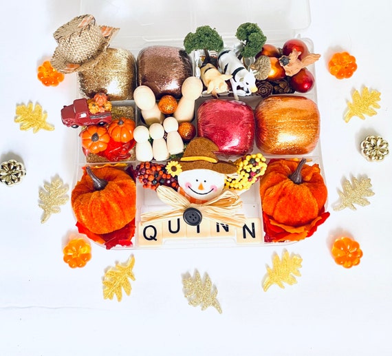 Personalized Pumpkin Patch Play Dough Kit Fall Sensory Kit