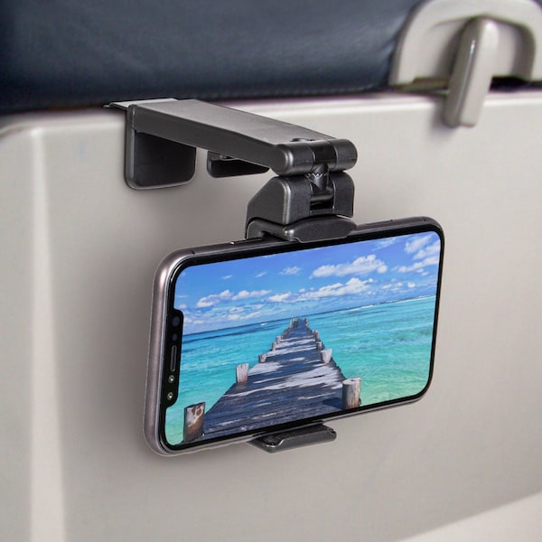 Travel Essential Airplane Phone Mount For Bring Your Own Device Flights. Practical Gift For Friends, Families and Yourself.