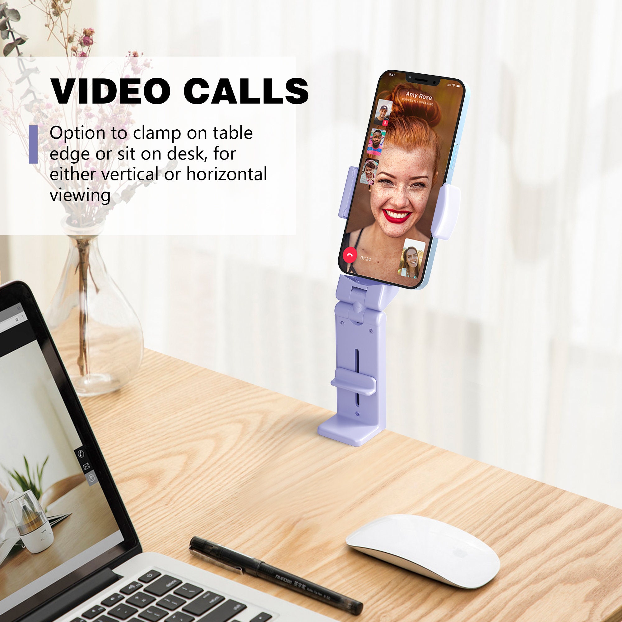 Travel Essential Airplane Inflight Phone Mount on the Go. Thoughtful, Practical Stocking Stuffer Gift For Friends, Families and Colleagues.