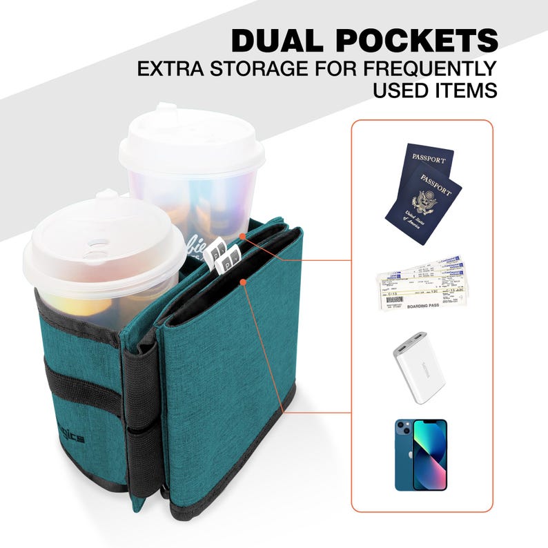 Portavasos para maletas / Accesorio de viaje manos libres / Portavasos para equipaje de mano / Regalo esencial para viajeros y madres imagen 14
