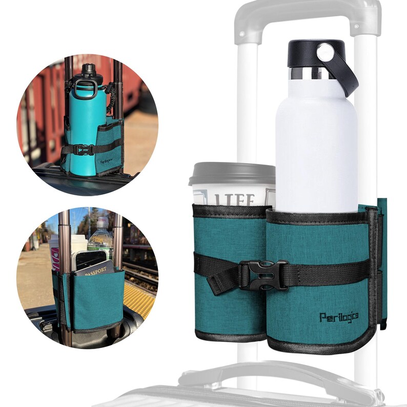 Portavasos para maletas / Accesorio de viaje manos libres / Portavasos para equipaje de mano / Regalo esencial para viajeros y madres imagen 15